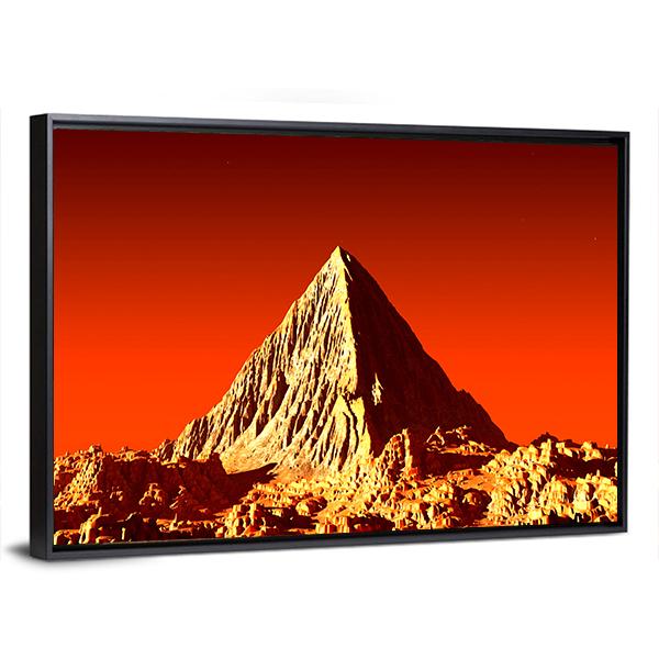 Pyramid On Mars Canvas Wall Art-3 Horizontal-Gallery Wrap-25" x 16"-Tiaracle