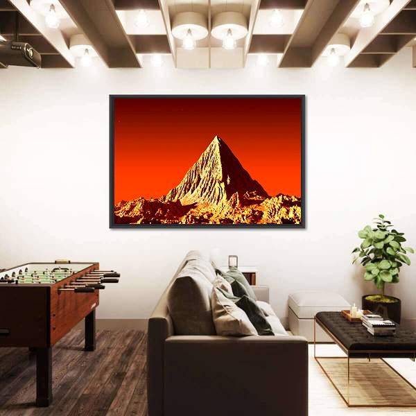 Pyramid On Mars Canvas Wall Art-3 Horizontal-Gallery Wrap-25" x 16"-Tiaracle