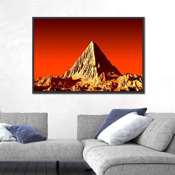 Pyramid On Mars Canvas Wall Art-3 Horizontal-Gallery Wrap-25" x 16"-Tiaracle