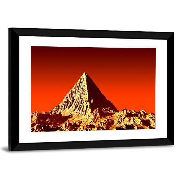 Pyramid On Mars Canvas Wall Art-3 Horizontal-Gallery Wrap-25" x 16"-Tiaracle