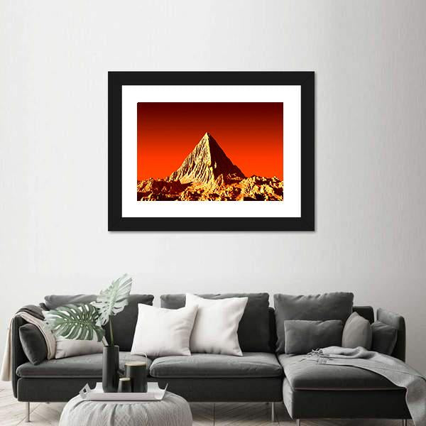 Pyramid On Mars Canvas Wall Art-3 Horizontal-Gallery Wrap-25" x 16"-Tiaracle