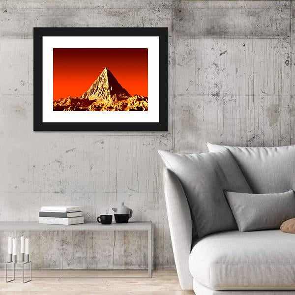 Pyramid On Mars Canvas Wall Art-3 Horizontal-Gallery Wrap-25" x 16"-Tiaracle