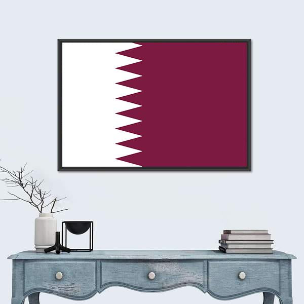 Qatar Flag Canvas Wall Art-1 Piece-Floating Frame-24" x 16"-Tiaracle
