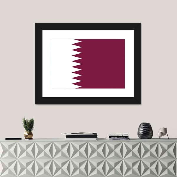 Qatar Flag Canvas Wall Art-1 Piece-Framed Print-20" x 16"-Tiaracle