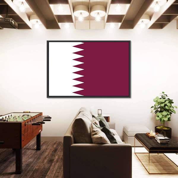 Qatar Flag Canvas Wall Art-3 Horizontal-Gallery Wrap-25" x 16"-Tiaracle