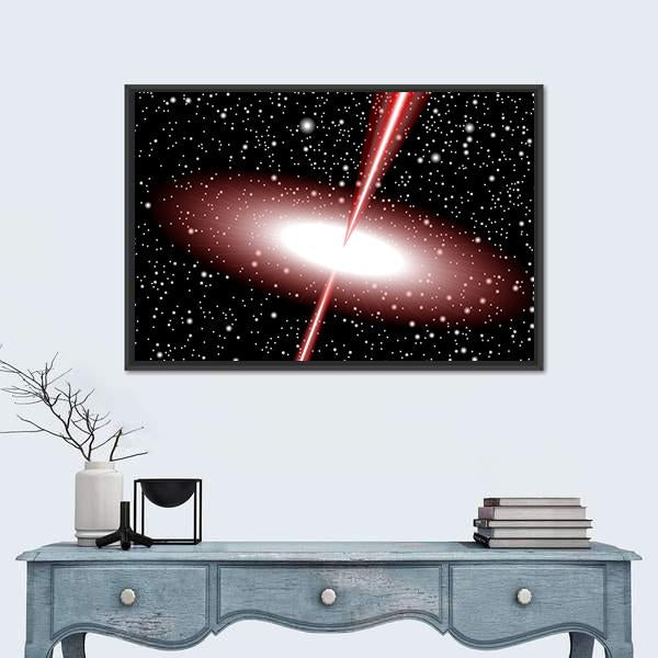 Quasar Red Vector Canvas Wall Art-1 Piece-Floating Frame-24" x 16"-Tiaracle