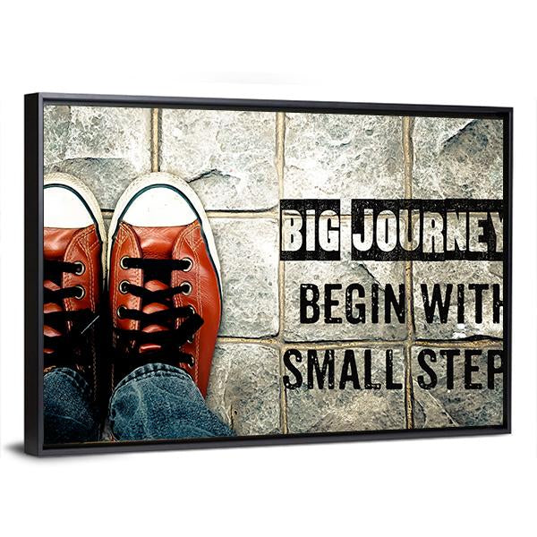 Quote "Big Journeys Begin With Small Steps" Canvas Wall Art-3 Horizontal-Gallery Wrap-25" x 16"-Tiaracle