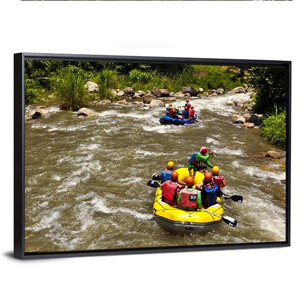 Rafting Race Canvas Wall Art-3 Horizontal-Gallery Wrap-25" x 16"-Tiaracle