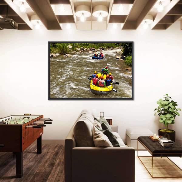 Rafting Race Canvas Wall Art-3 Horizontal-Gallery Wrap-25" x 16"-Tiaracle