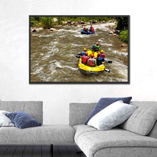 Rafting Race Canvas Wall Art-3 Horizontal-Gallery Wrap-25" x 16"-Tiaracle