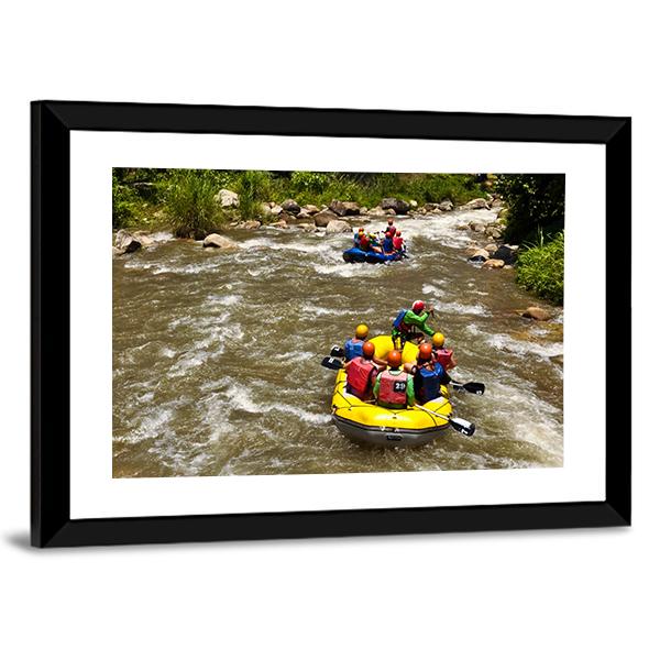 Rafting Race Canvas Wall Art-3 Horizontal-Gallery Wrap-25" x 16"-Tiaracle