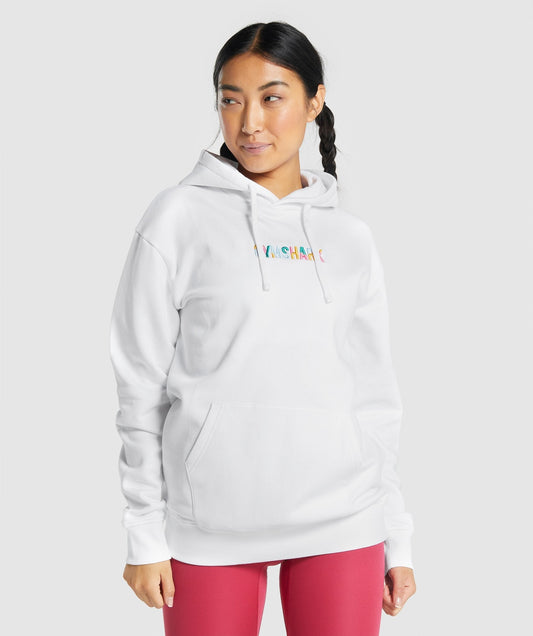 Gymshark Sundae Graphic Oversized Hoodie - White