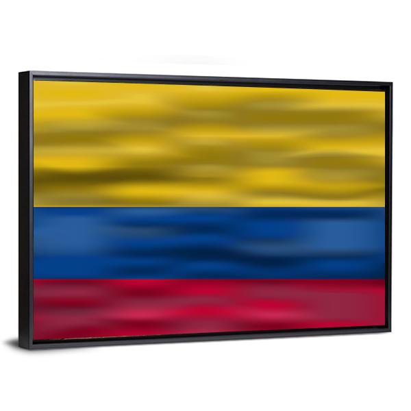 Realistic Flag Of Colombia Canvas Wall Art-3 Horizontal-Gallery Wrap-25" x 16"-Tiaracle