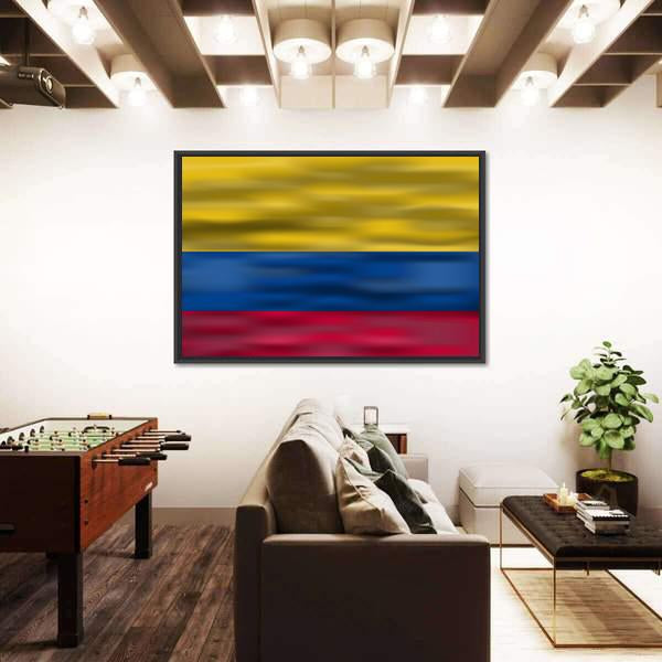 Realistic Flag Of Colombia Canvas Wall Art-3 Horizontal-Gallery Wrap-25" x 16"-Tiaracle