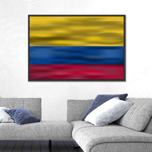 Realistic Flag Of Colombia Canvas Wall Art-3 Horizontal-Gallery Wrap-25" x 16"-Tiaracle