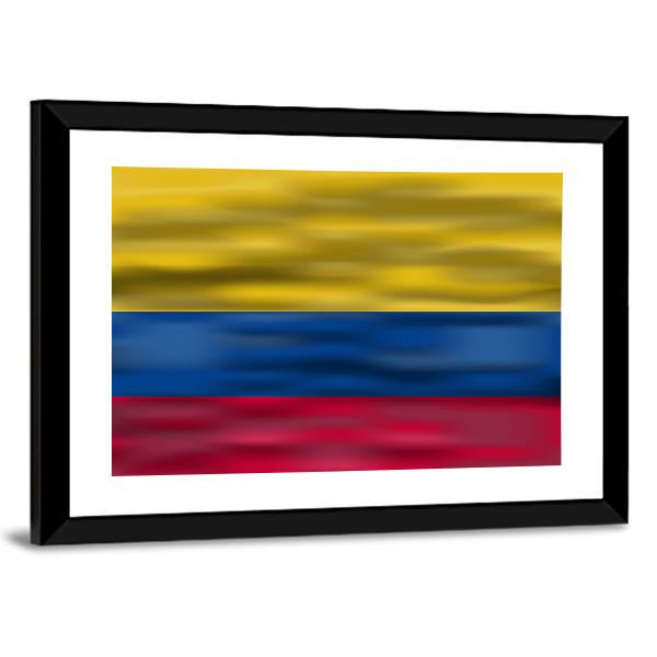 Realistic Flag Of Colombia Canvas Wall Art-3 Horizontal-Gallery Wrap-25" x 16"-Tiaracle