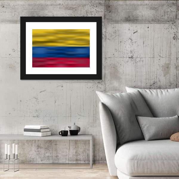 Realistic Flag Of Colombia Canvas Wall Art-3 Horizontal-Gallery Wrap-25" x 16"-Tiaracle