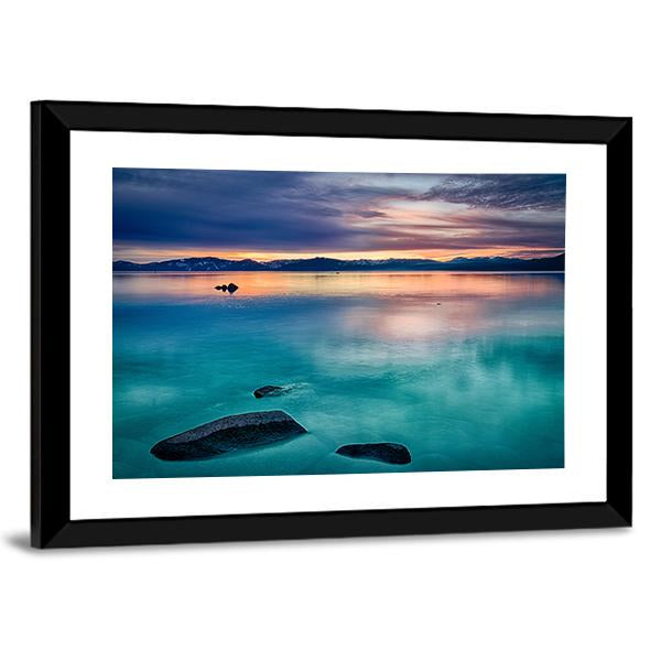 Reflection Of Clouds In A Lake Canvas Wall Art-3 Horizontal-Gallery Wrap-25" x 16"-Tiaracle