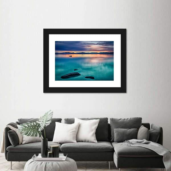Reflection Of Clouds In A Lake Canvas Wall Art-3 Horizontal-Gallery Wrap-25" x 16"-Tiaracle