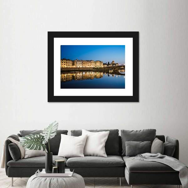 Reflections In The Arno River Canvas Wall Art-3 Horizontal-Gallery Wrap-25" x 16"-Tiaracle