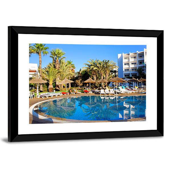 Resort Swimming Pool Canvas Wall Art-3 Horizontal-Gallery Wrap-25" x 16"-Tiaracle