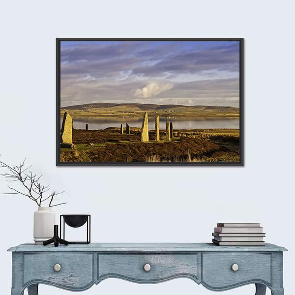 Ring Of Brodgar In Orkney Canvas Wall Art-3 Horizontal-Gallery Wrap-25" x 16"-Tiaracle