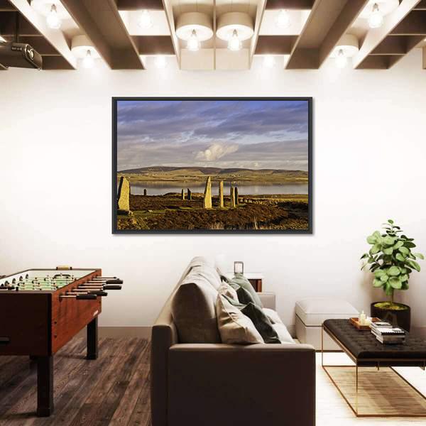 Ring Of Brodgar In Orkney Canvas Wall Art-3 Horizontal-Gallery Wrap-25" x 16"-Tiaracle