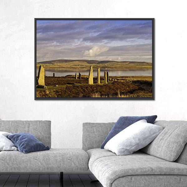 Ring Of Brodgar In Orkney Canvas Wall Art-3 Horizontal-Gallery Wrap-25" x 16"-Tiaracle
