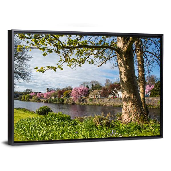 River Cree In Newton Stewart Canvas Wall Art-3 Horizontal-Gallery Wrap-25" x 16"-Tiaracle