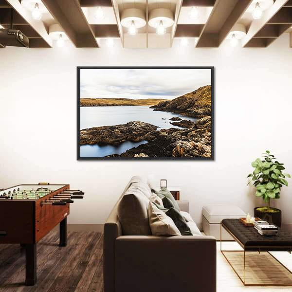 Rocks On Coast At Farr Bay Beach Canvas Wall Art-3 Horizontal-Gallery Wrap-25" x 16"-Tiaracle