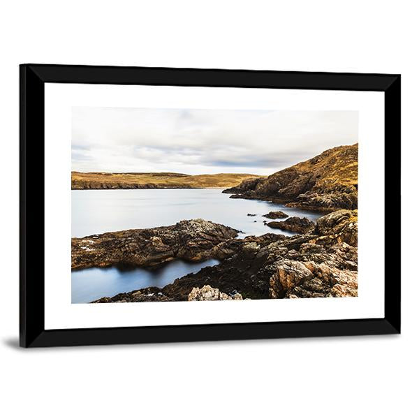 Rocks On Coast At Farr Bay Beach Canvas Wall Art-3 Horizontal-Gallery Wrap-25" x 16"-Tiaracle