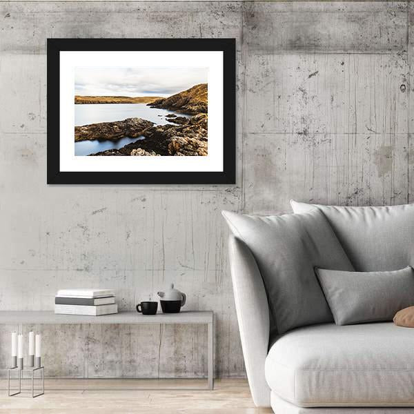 Rocks On Coast At Farr Bay Beach Canvas Wall Art-3 Horizontal-Gallery Wrap-25" x 16"-Tiaracle