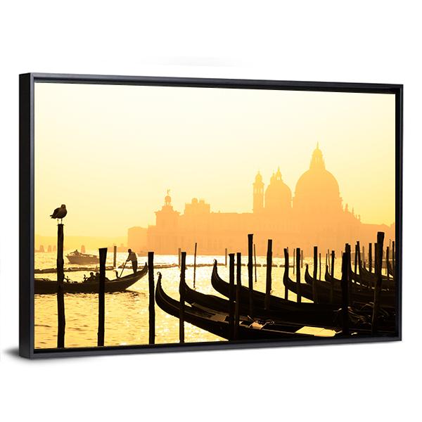 Romantic Italian City Of Venice (Venezia) Canvas Wall Art-3 Horizontal-Gallery Wrap-25" x 16"-Tiaracle