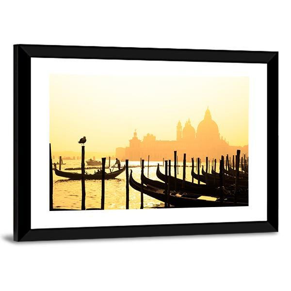 Romantic Italian City Of Venice (Venezia) Canvas Wall Art-3 Horizontal-Gallery Wrap-25" x 16"-Tiaracle