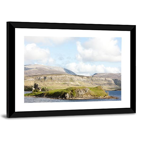 Ruins Of Ardvreck Castle Canvas Wall Art-3 Horizontal-Gallery Wrap-25" x 16"-Tiaracle