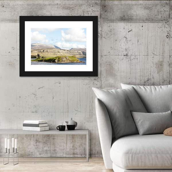Ruins Of Ardvreck Castle Canvas Wall Art-3 Horizontal-Gallery Wrap-25" x 16"-Tiaracle