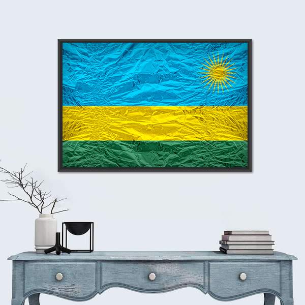 Rwanda Flag Pattern Canvas Wall Art-1 Piece-Floating Frame-24" x 16"-Tiaracle