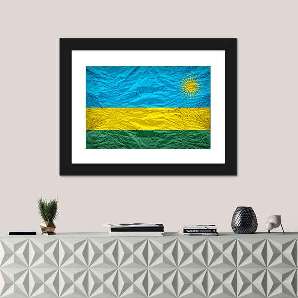 Rwanda Flag Pattern Canvas Wall Art-1 Piece-Framed Print-20" x 16"-Tiaracle