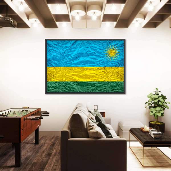 Rwanda Flag Pattern Canvas Wall Art-3 Horizontal-Gallery Wrap-25" x 16"-Tiaracle
