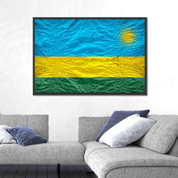 Rwanda Flag Pattern Canvas Wall Art-3 Horizontal-Gallery Wrap-25" x 16"-Tiaracle