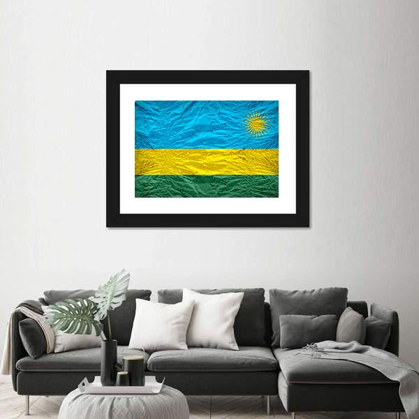 Rwanda Flag Pattern Canvas Wall Art-3 Horizontal-Gallery Wrap-25" x 16"-Tiaracle