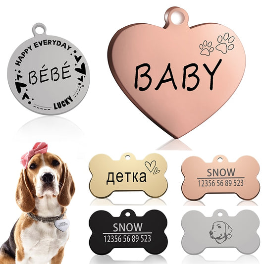 Benutzerdefinierte Hunde-/Katzen-ID-Tag, graviert, personalisiertes Haustierhalsband, Anhänger mit Knochen, Schlüsselanhänger, Halskette, Welpenzubehör, Dropshipping