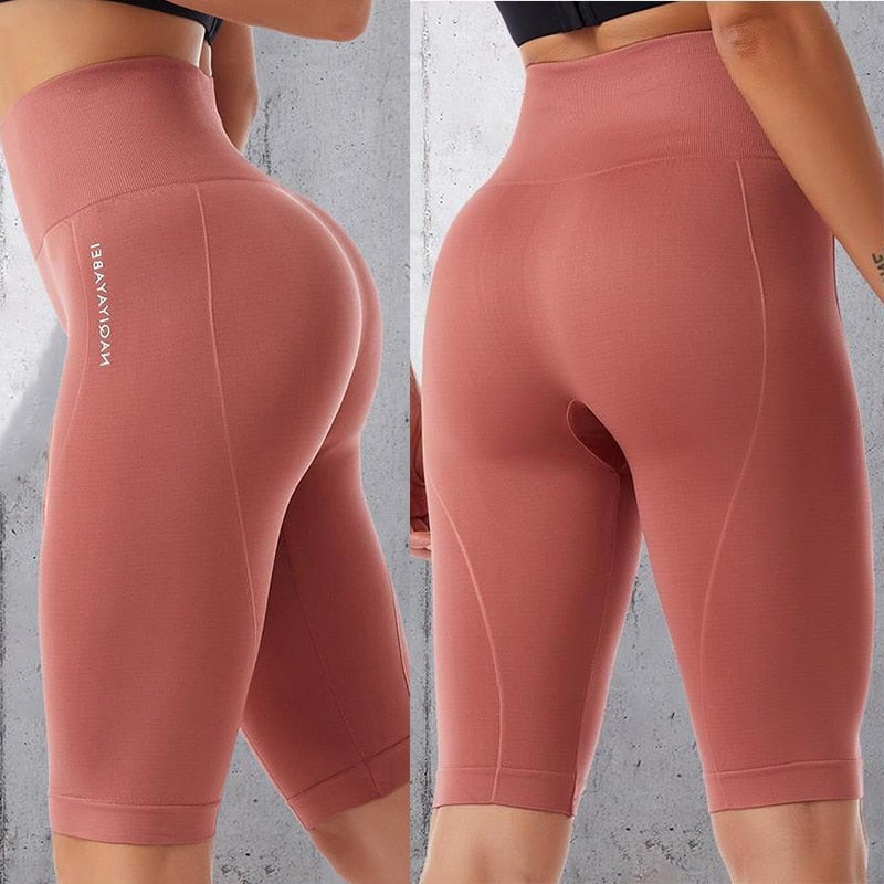 THUNSHION H208209 Seamless High Waist Sports Shorts Casual Women Workout Push Up Leggings Yoga Running Fitness Gym Slim Pants