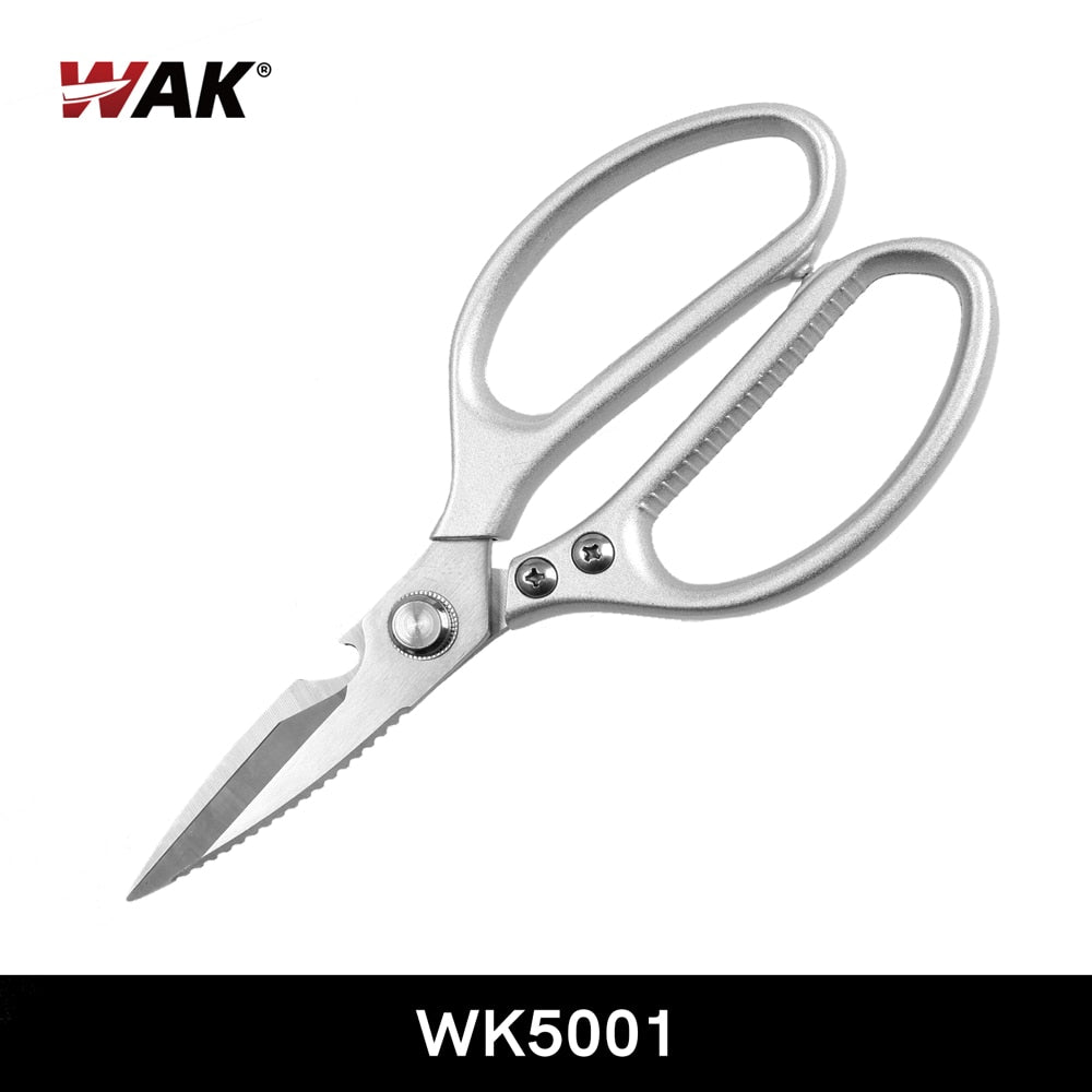 WAK 8.5'' Kitchen Scissors Multi Functional Stainless Steel Scissors Professional Aluminum Alloy Handle Chicken Bone Scissors