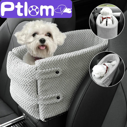 Portable Pet Dog Car Seat Central Control Nonslip Dog Carriers Safe Car Armrest Box Booster Kennel Bed For Small Cat Dog Travel