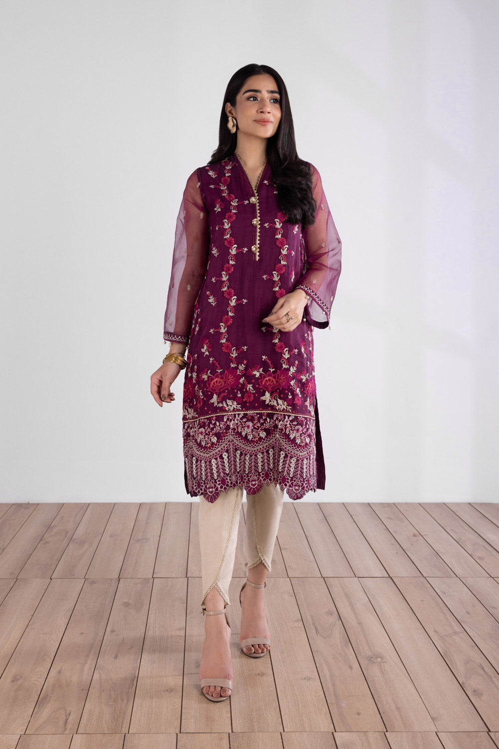 Embroidered Organza Shirt