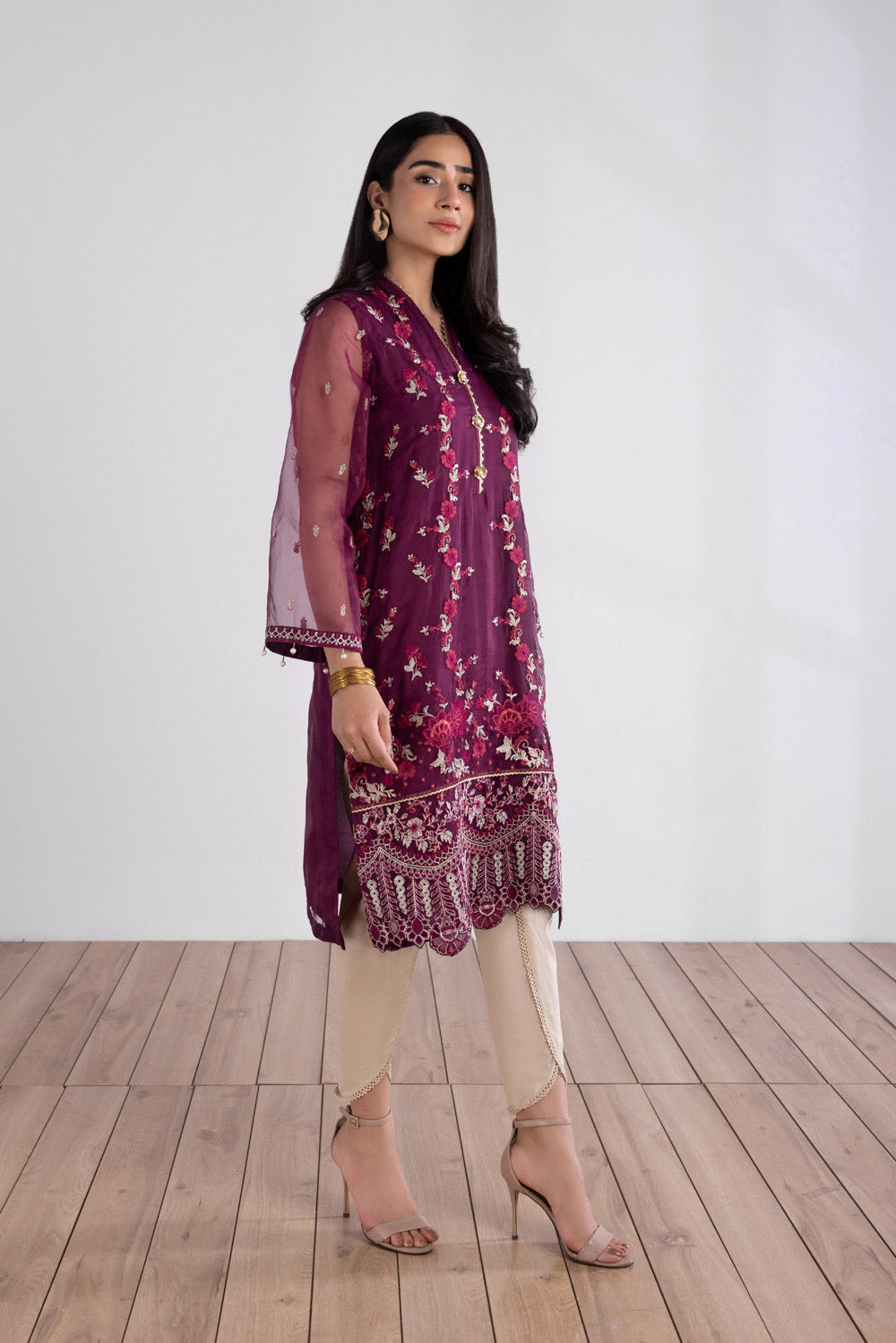 Embroidered Organza Shirt