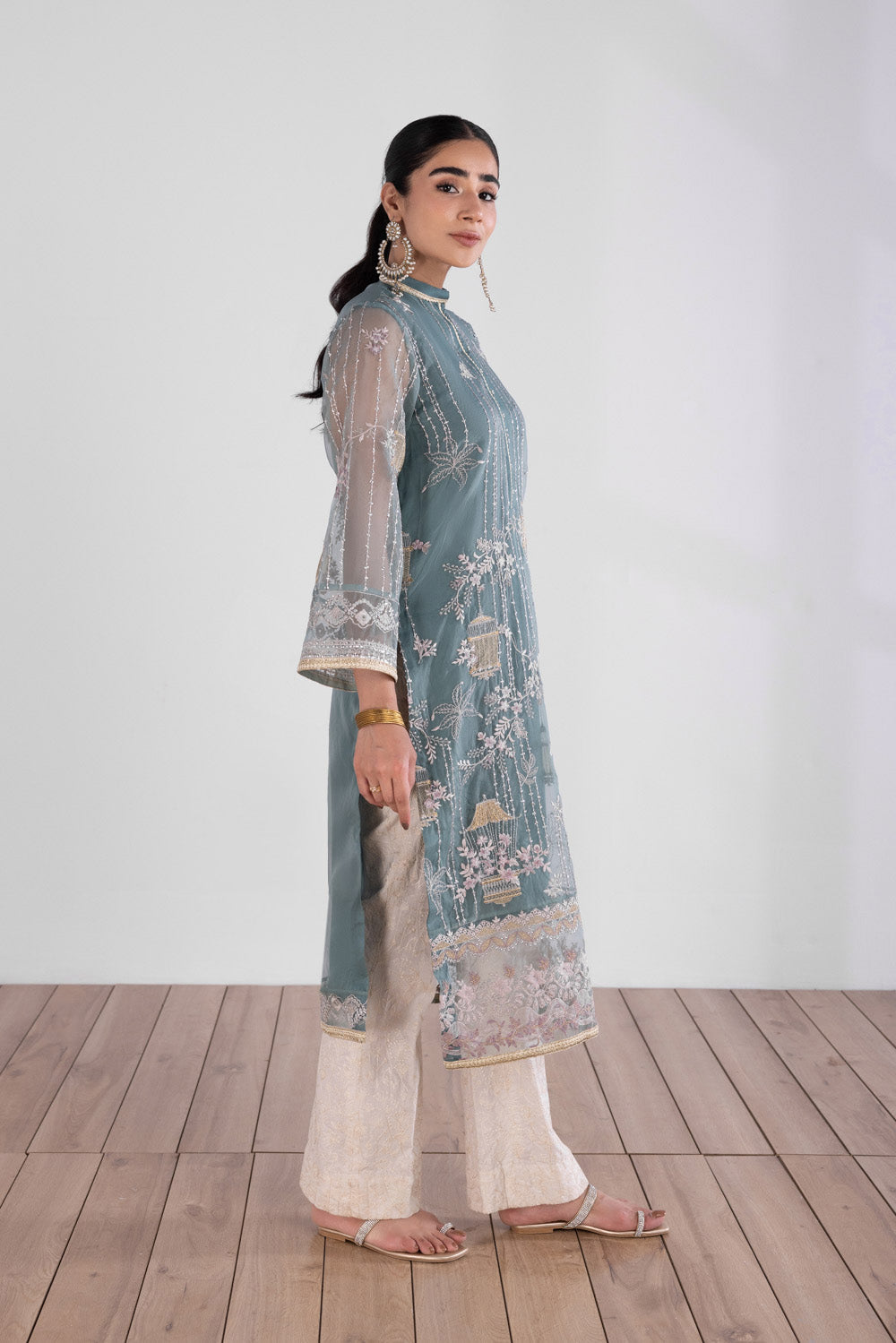 Embroidered Organza Shirt