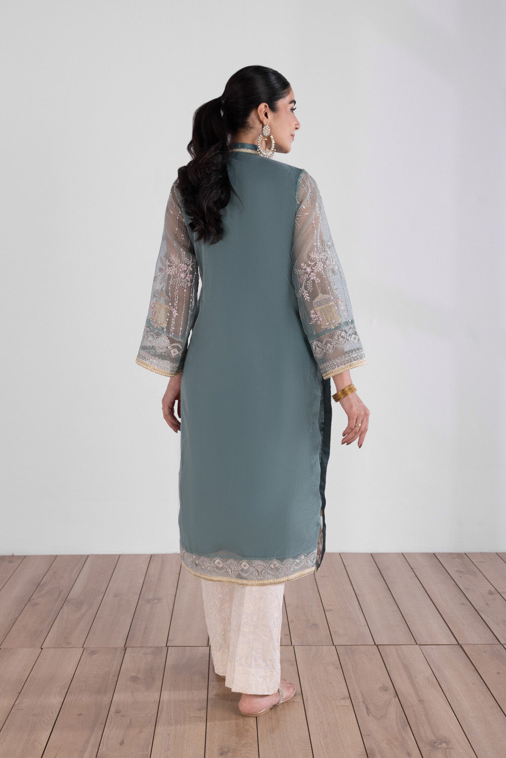 Embroidered Organza Shirt