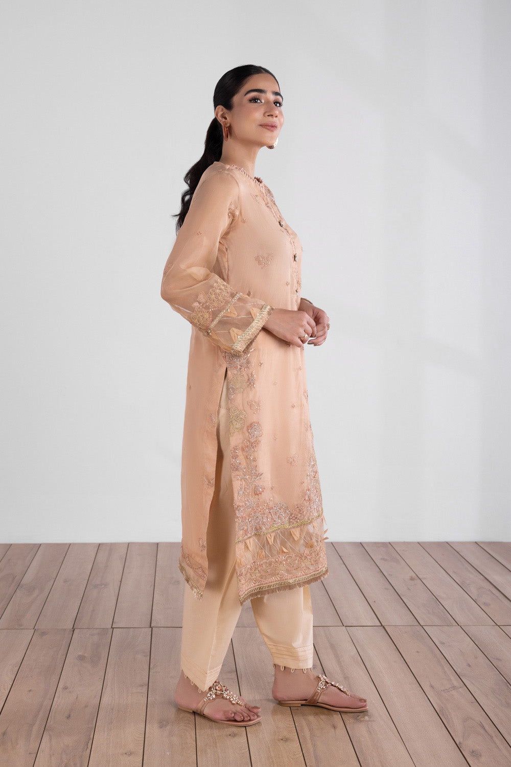 Embroidered Organza Shirt